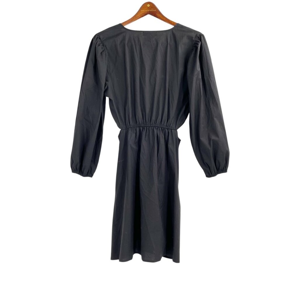 House of Harlow 1960 Black O-Ring Cutout Dress Womens Large LBD Puff Sleeves - Picture 3 of 8